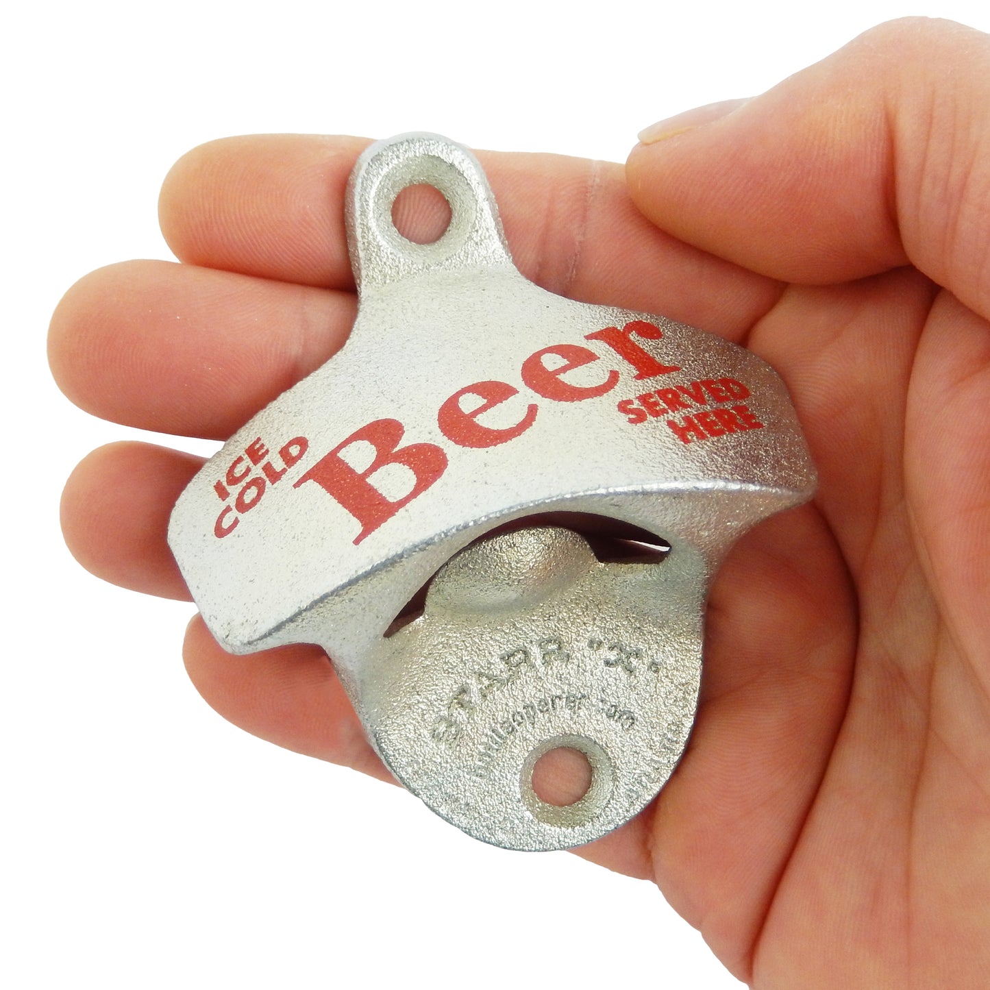 Starr X Ice Cold Beer Served Here Soda Bottle Opener Wall Mounted Zinc Plated
