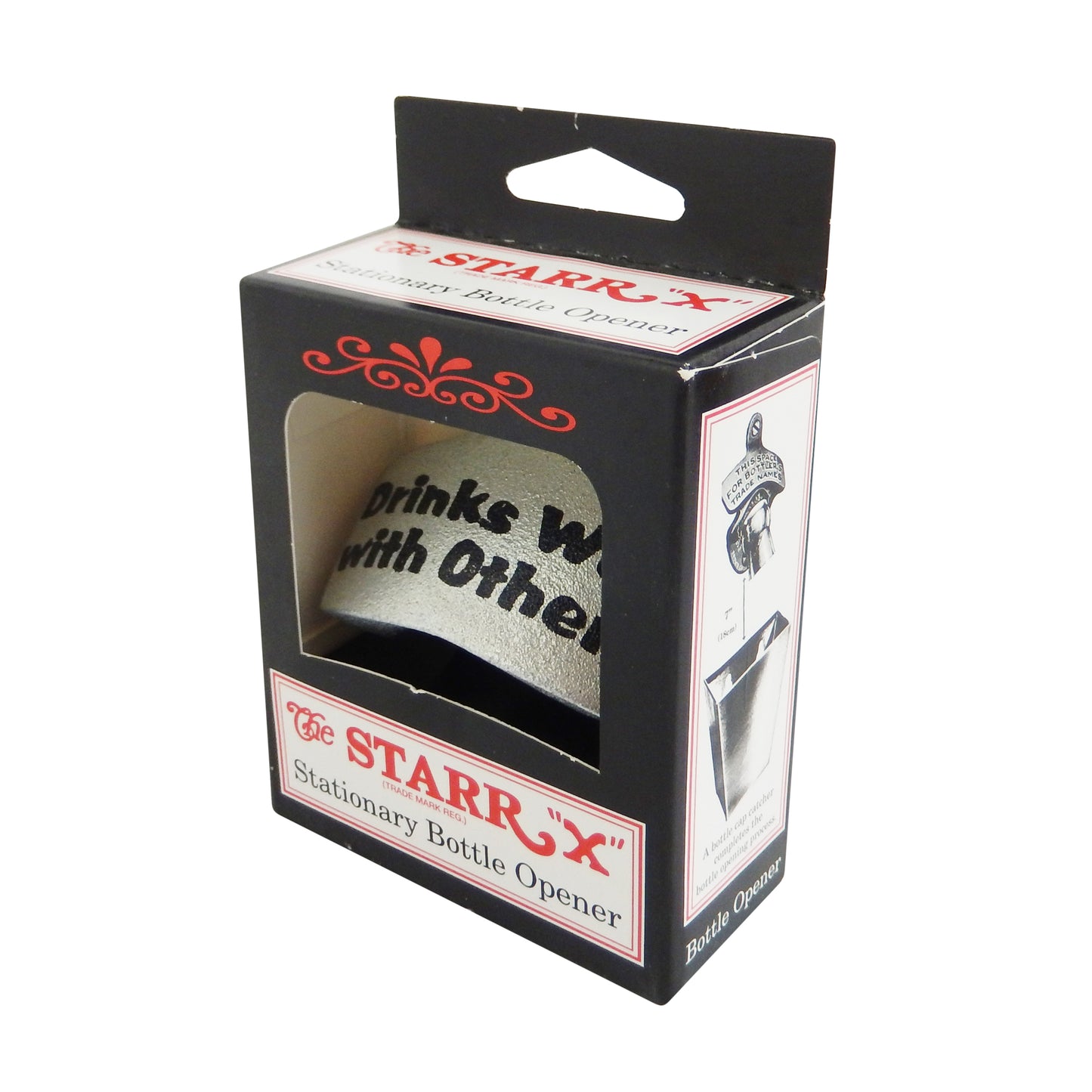 Starr X Drinks Well With Others Cast Iron Beer Bottle Opener Wall Mounted Zinc Plated