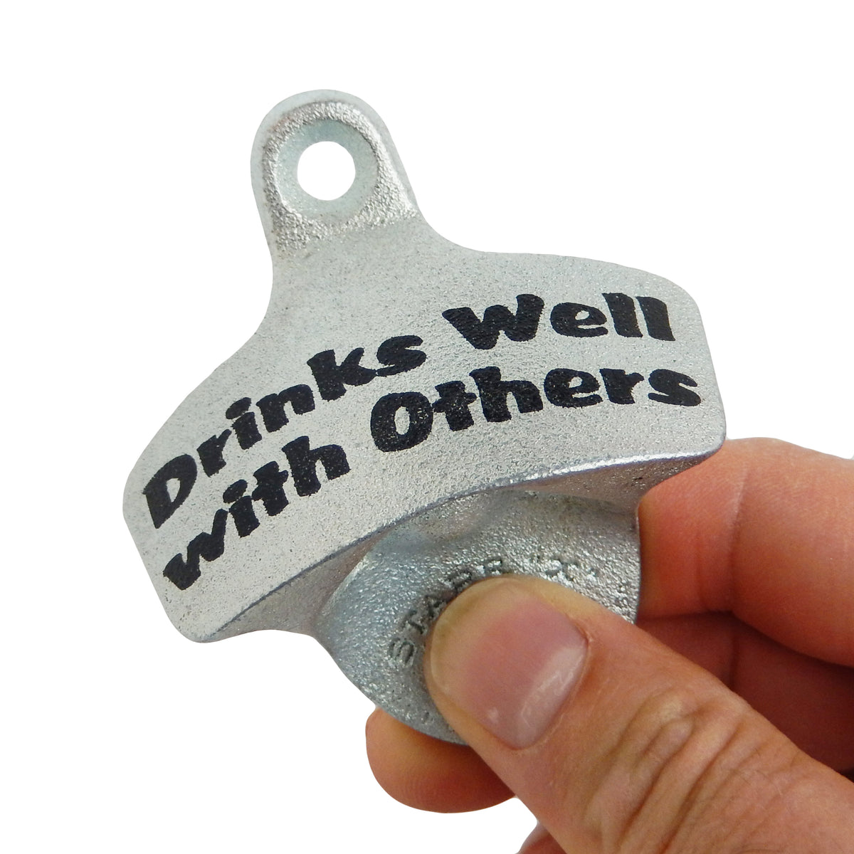 Starr X Drinks Well With Others Cast Iron Beer Bottle Opener Wall Mounted Zinc Plated