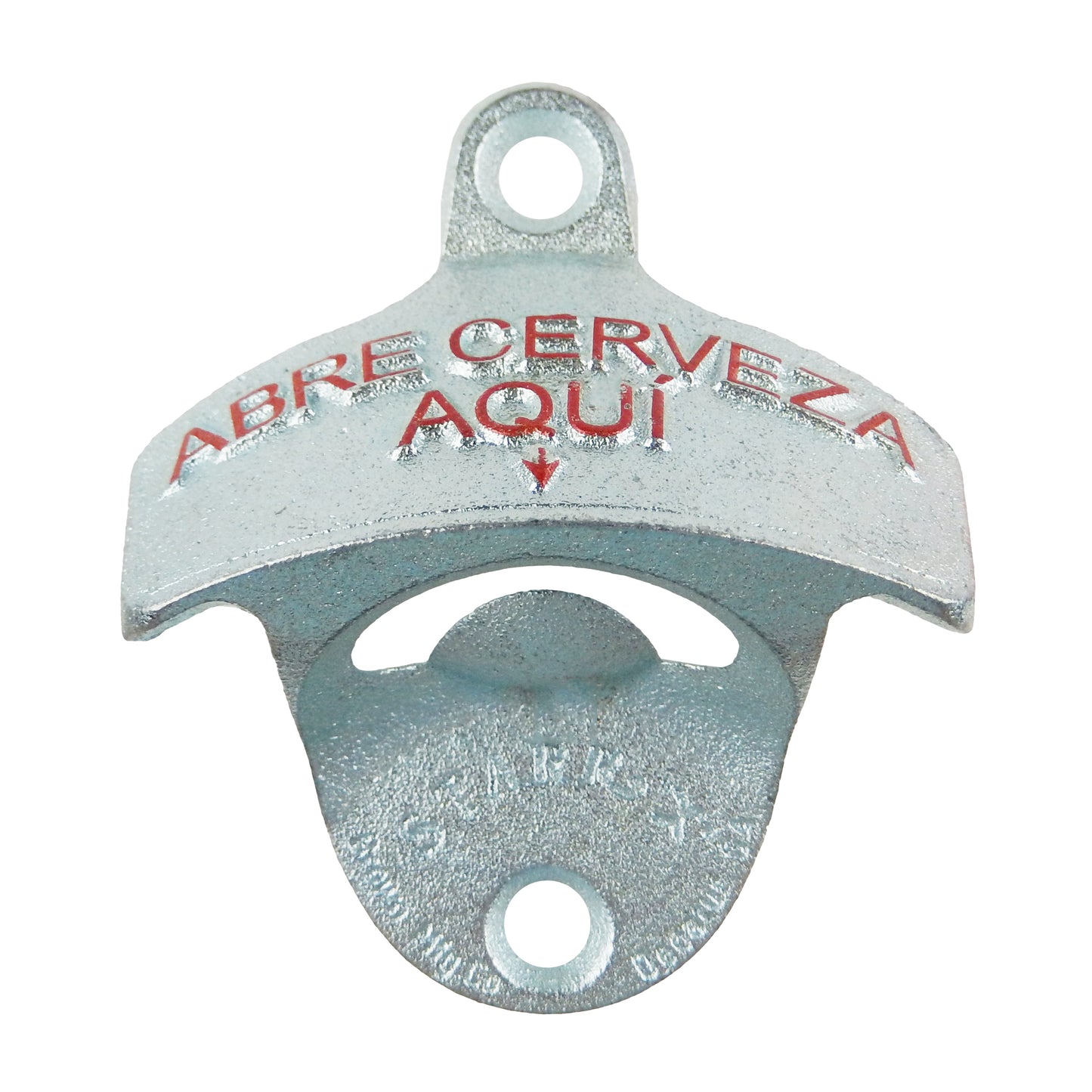 Starr X Embossed Cast Iron Abre Cerveza Aqui Bar Beer Bottle Opener Wall Mounted