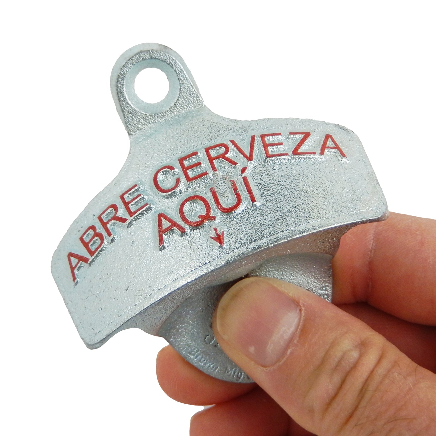 Starr X Embossed Cast Iron Abre Cerveza Aqui Bar Beer Bottle Opener Wall Mounted