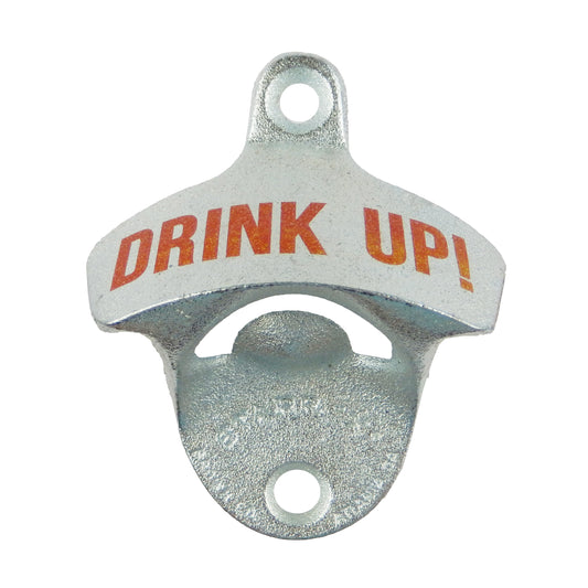 Starr X Drink Up Cast Iron Beer Bar Bottle Opener Wall Mounted Zinc Plated