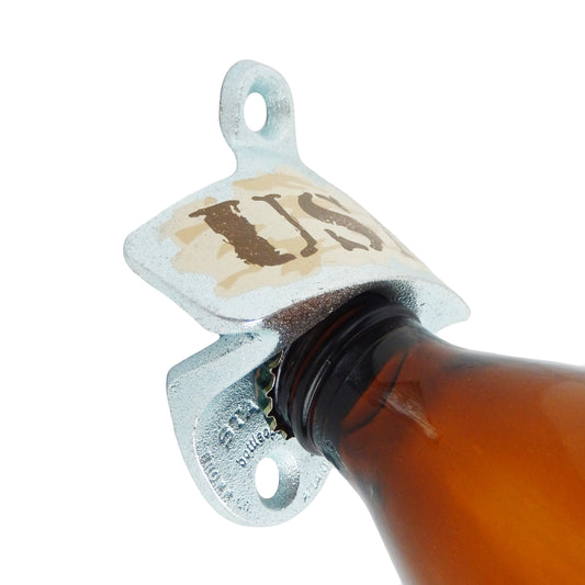 Starr X USA Military Camo Cast Iron Beer Bottle Opener Wall Mount Zinc Plated