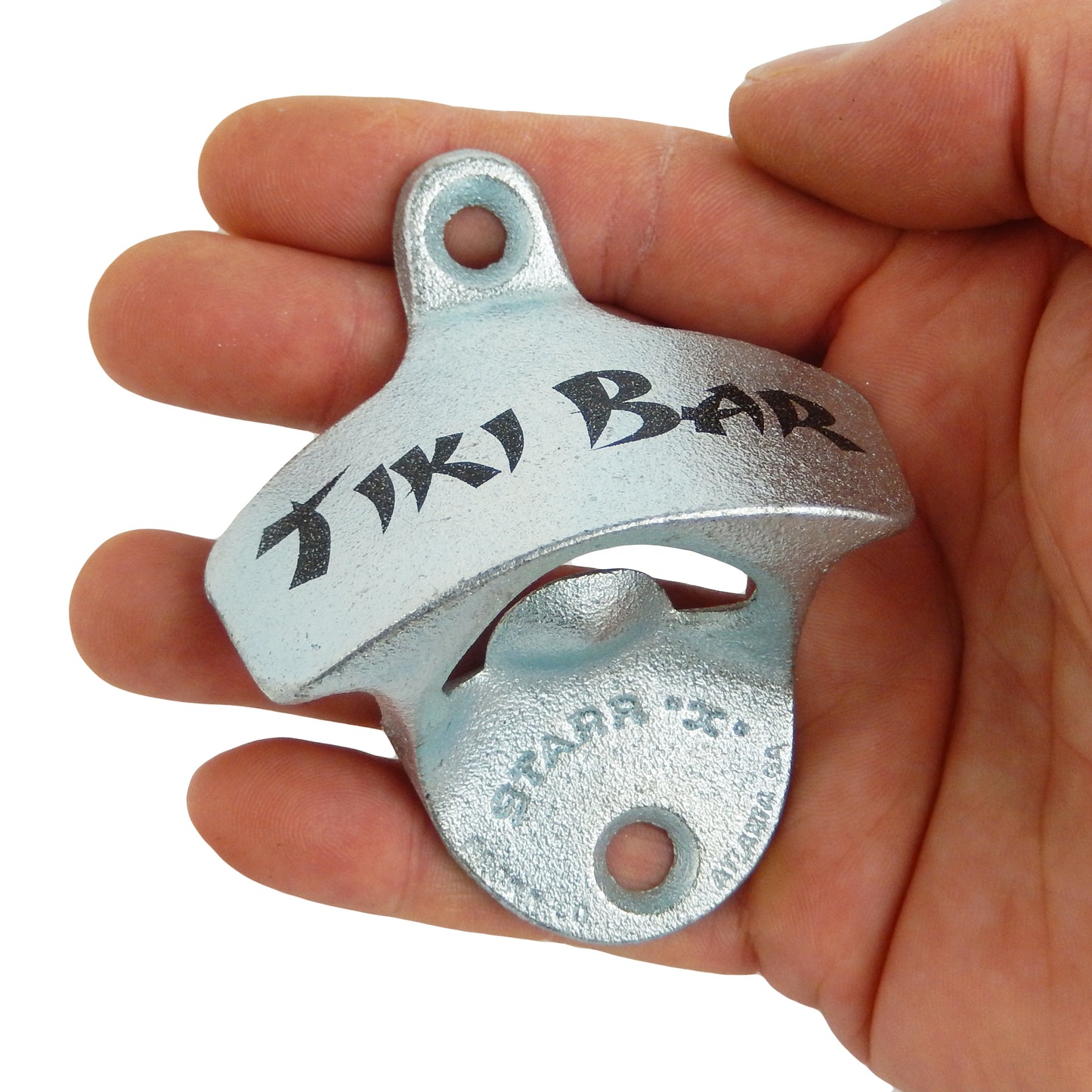 Starr X Tiki Bar Cast Iron Beer Soda Bottle Opener Wall Mounted Zinc Plated