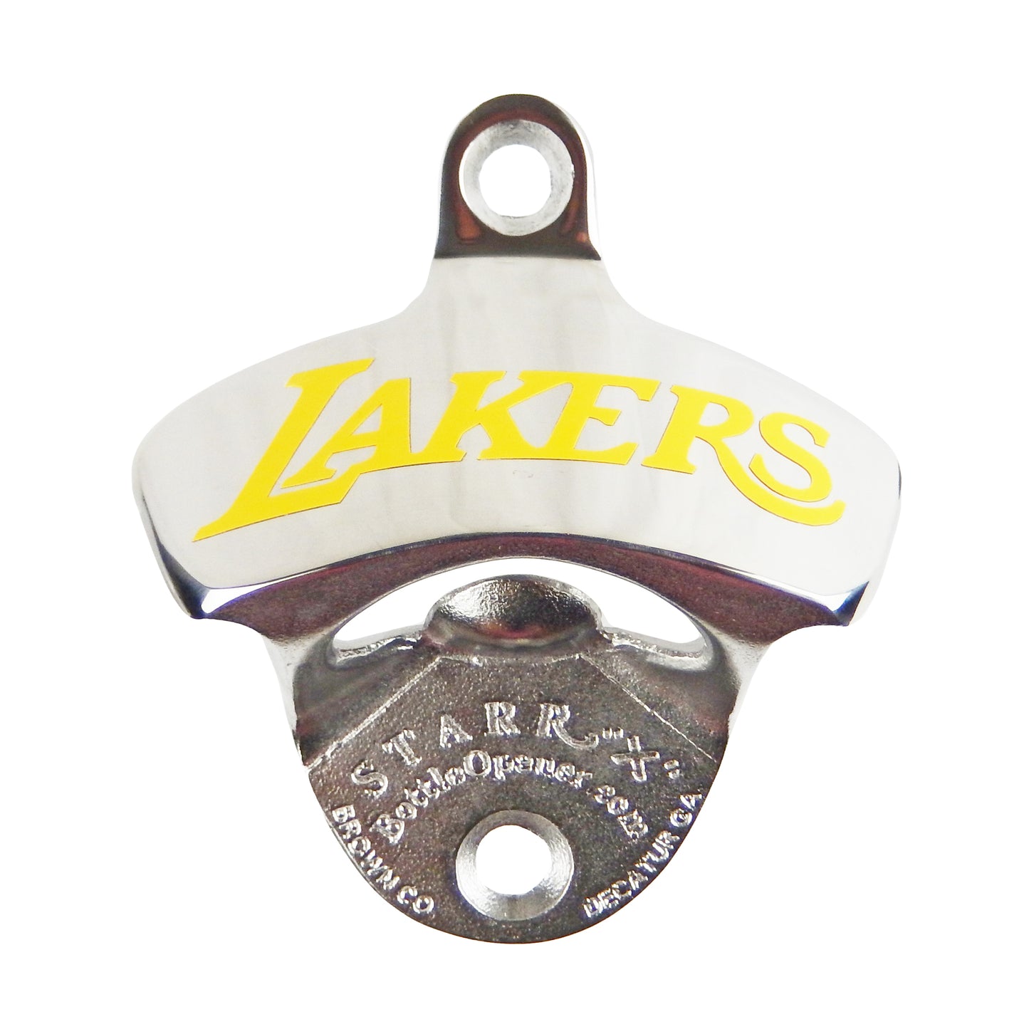 Starr X Lakers Stainless Steel Bottle Opener Aluminum Cap Catcher Set Wall Mount
