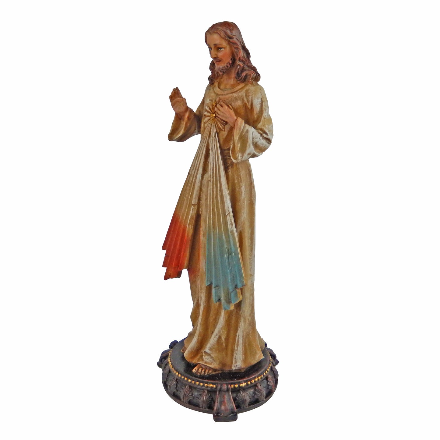 Jesus Christ Standing Barefoot Religious Statue Figurine Spiritual Table Decor 13 inch Tall