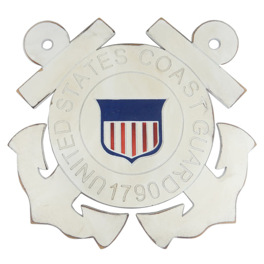 United States Military Coast Guard Logo Wall Decor MDF Weathered Wood 20 inch