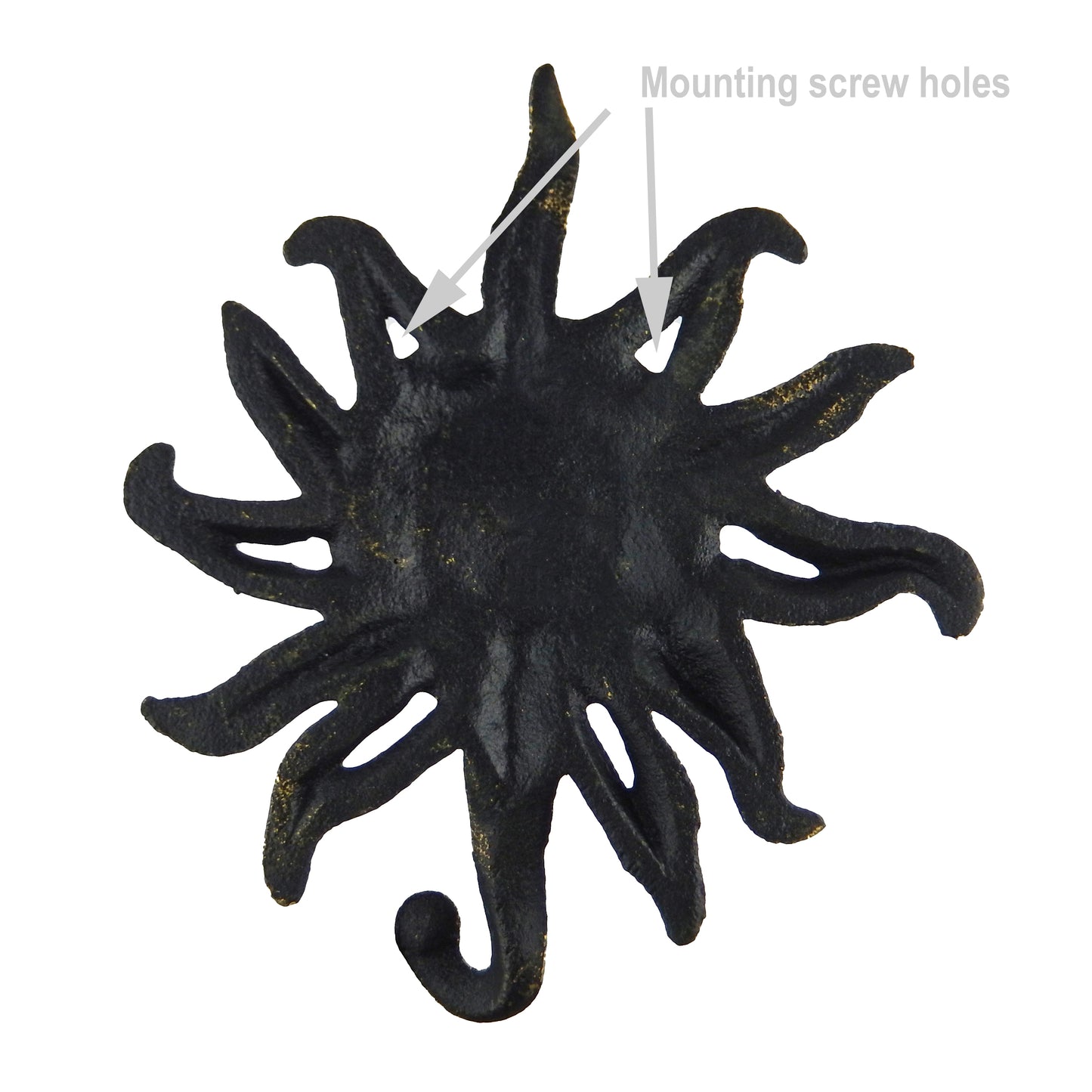 Sun Face Key Holder Hook Cast Iron Wall Mounted Antique Bronze Gold Finish