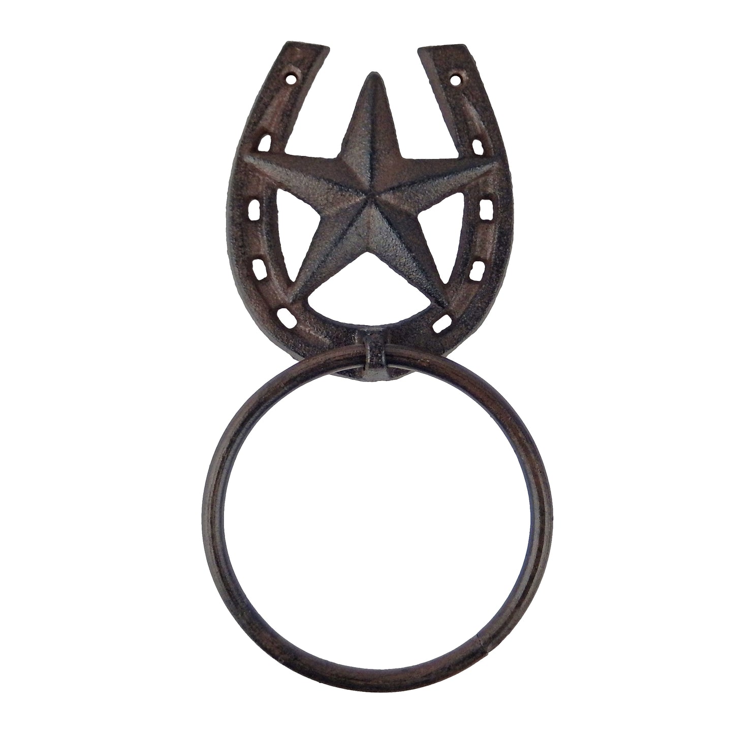 Metal Horseshoe Star 3 Piece Bathroom Set Towel Bar, Ring, Toilet Paper Holder