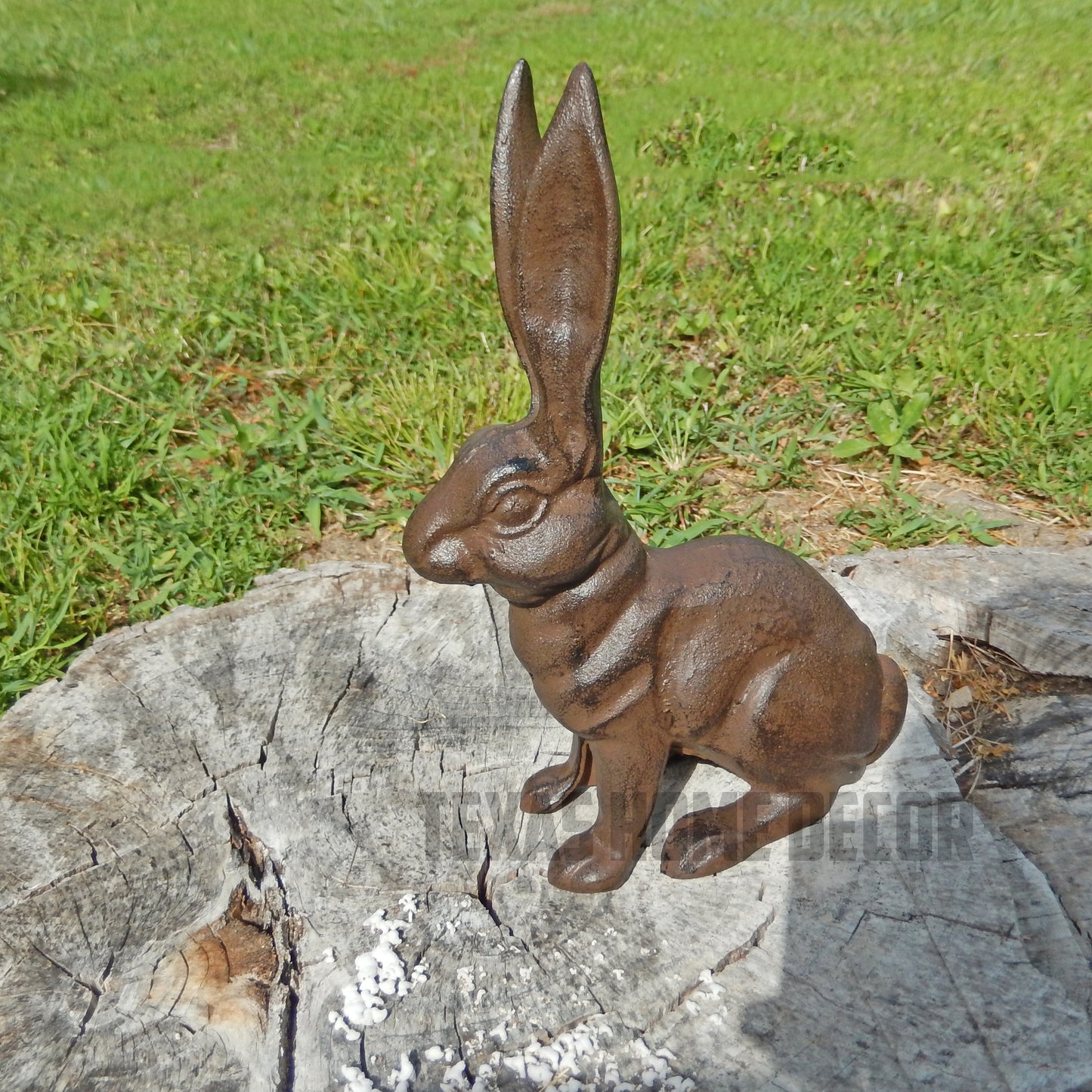 Large Bunny Rabbit Figurine Statue Heavy Duty Cast Iron Garden Yard Decor 10.5"
