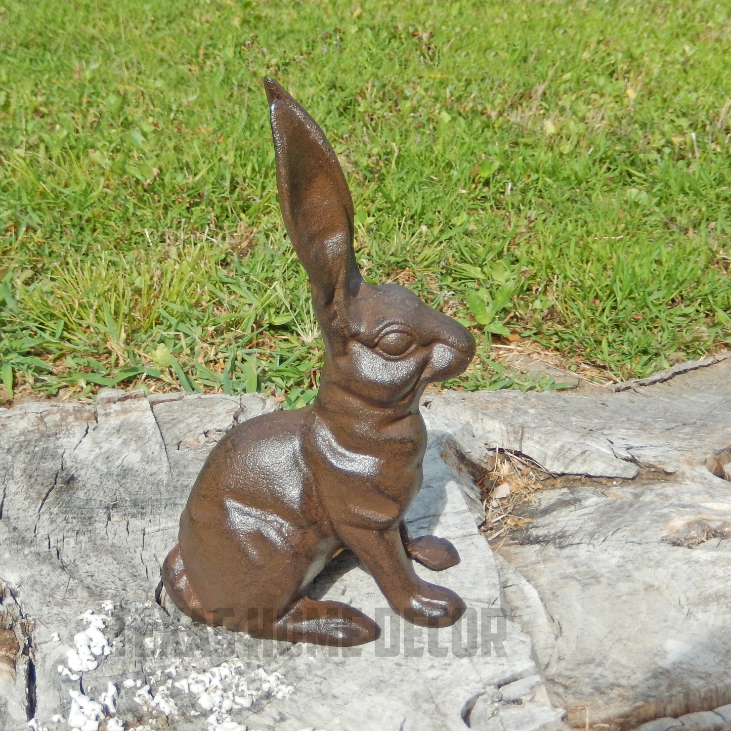 Large Bunny Rabbit Figurine Statue Heavy Duty Cast Iron Garden Yard Decor 10.5"