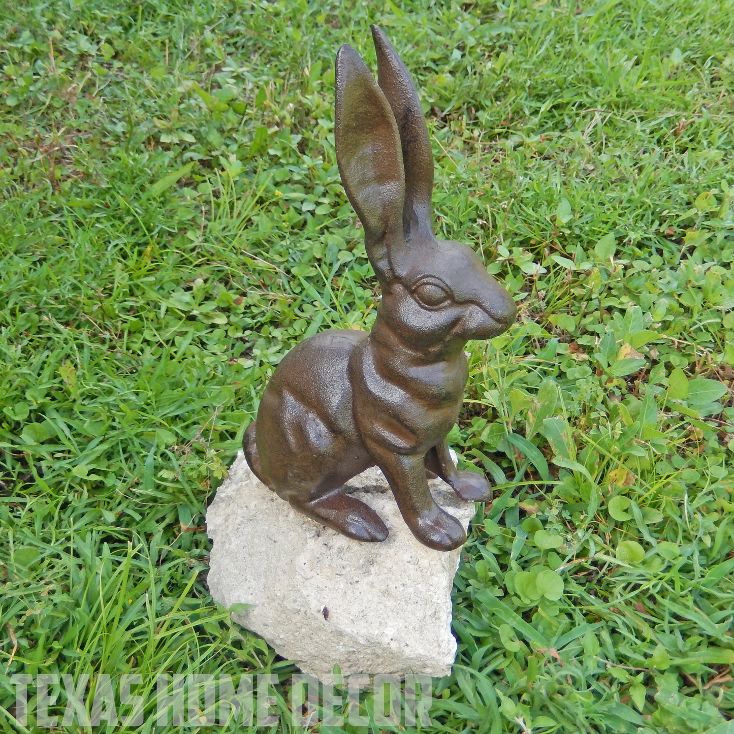 Large Bunny Rabbit Figurine Statue Heavy Duty Cast Iron Garden Yard Decor 10.5"