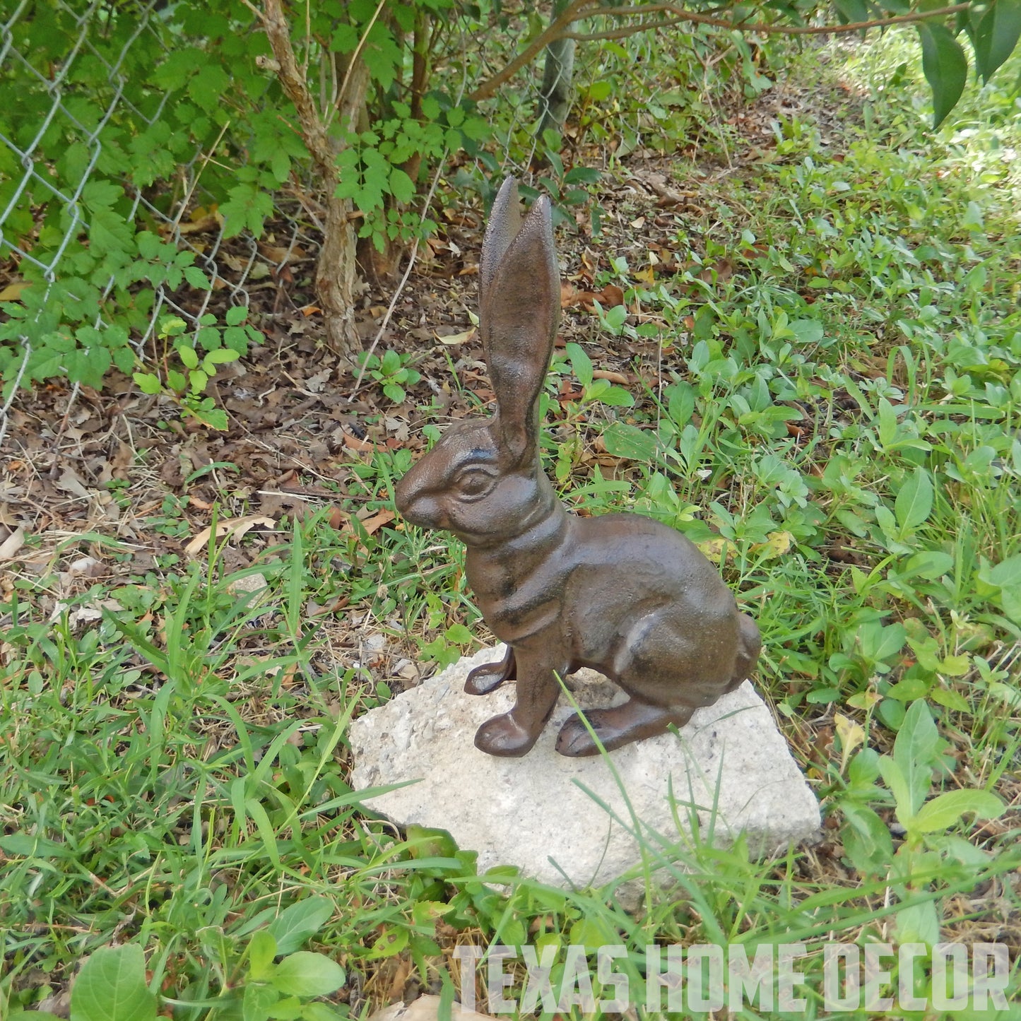 Large Bunny Rabbit Figurine Statue Heavy Duty Cast Iron Garden Yard Decor 10.5"