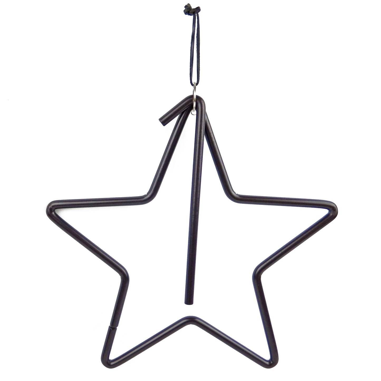 Hanging Metal Texas Star Dinner Bell With Clanger Wrought Iron Country Western