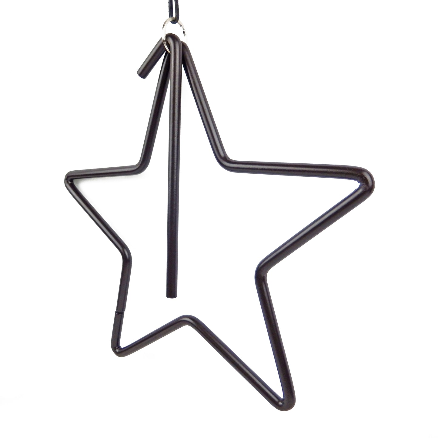 Hanging Metal Texas Star Dinner Bell With Clanger Wrought Iron Country Western