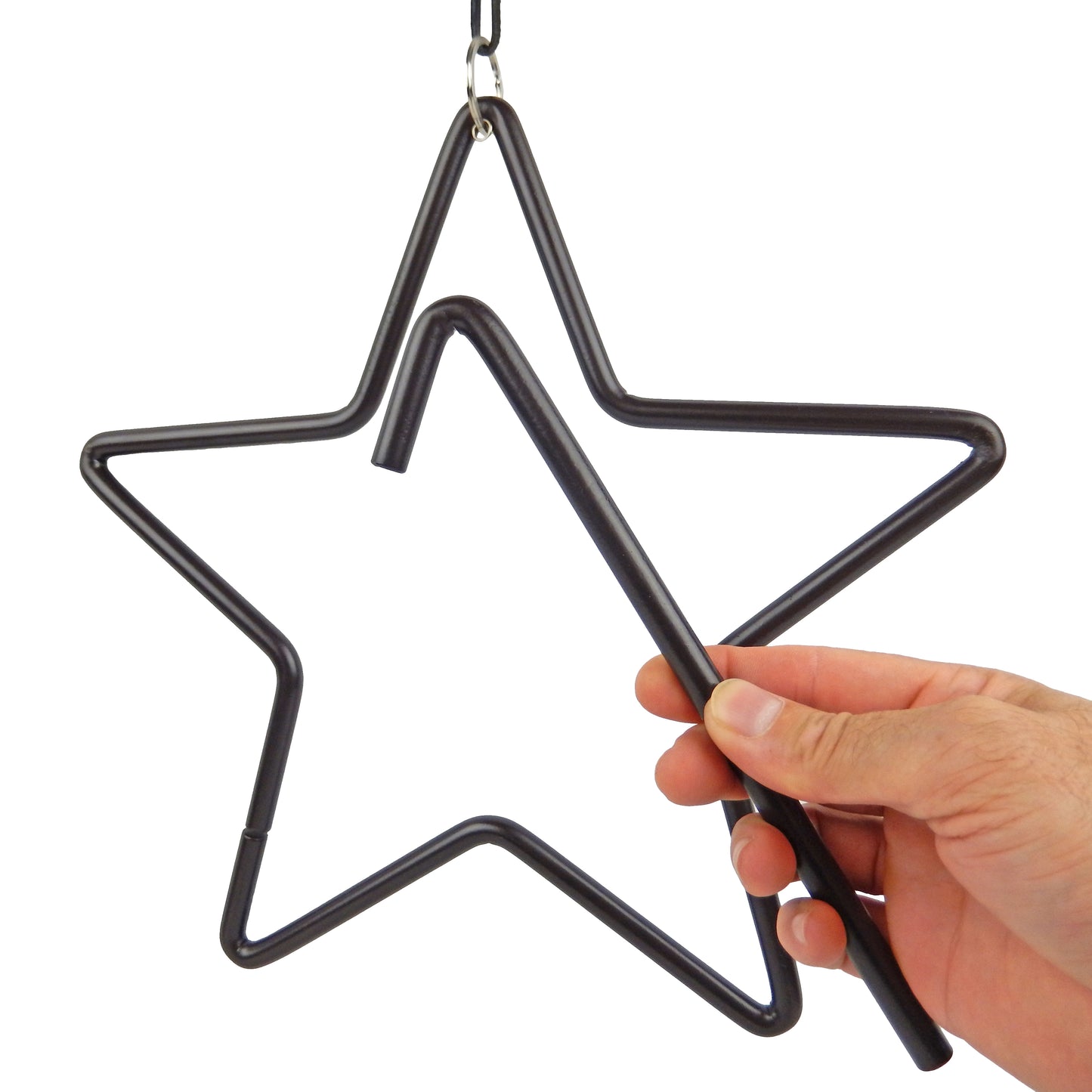 Hanging Metal Texas Star Dinner Bell With Clanger Wrought Iron Country Western