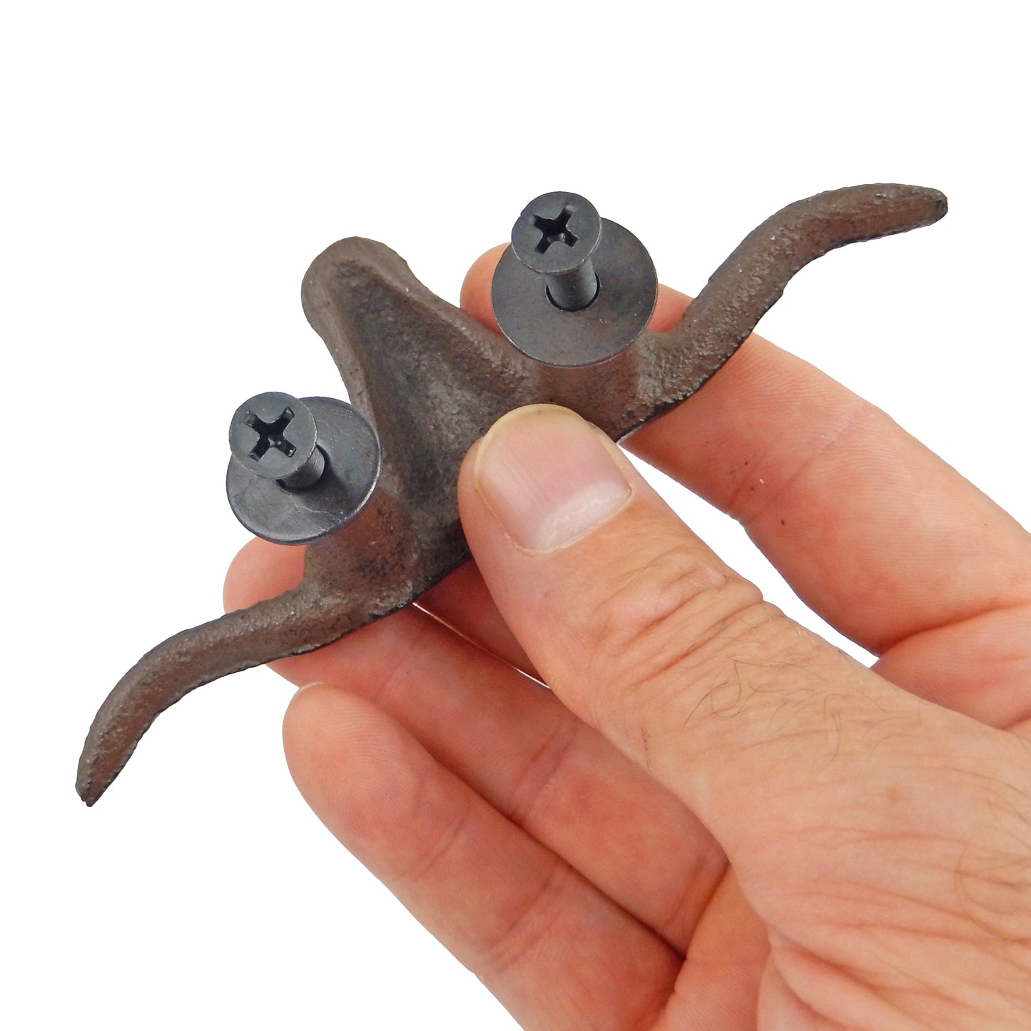 Rustic Cast Iron Longhorn Steer Drawer Pull Handle Knob Brown 4.75" (Pack of 6)