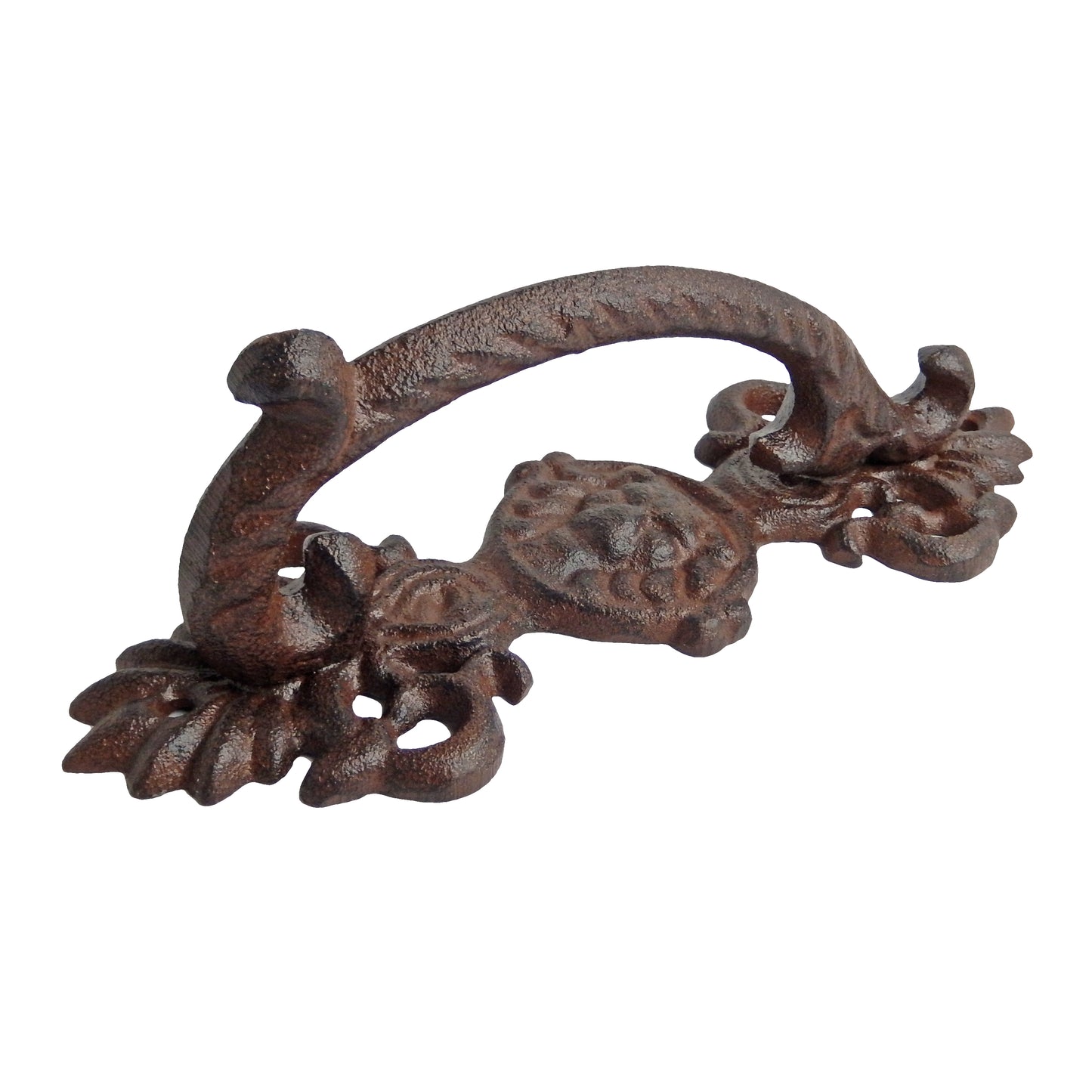 Large Lion Face Door Handle Pull Cast Iron Antique Brown Ornate Style 9 inch