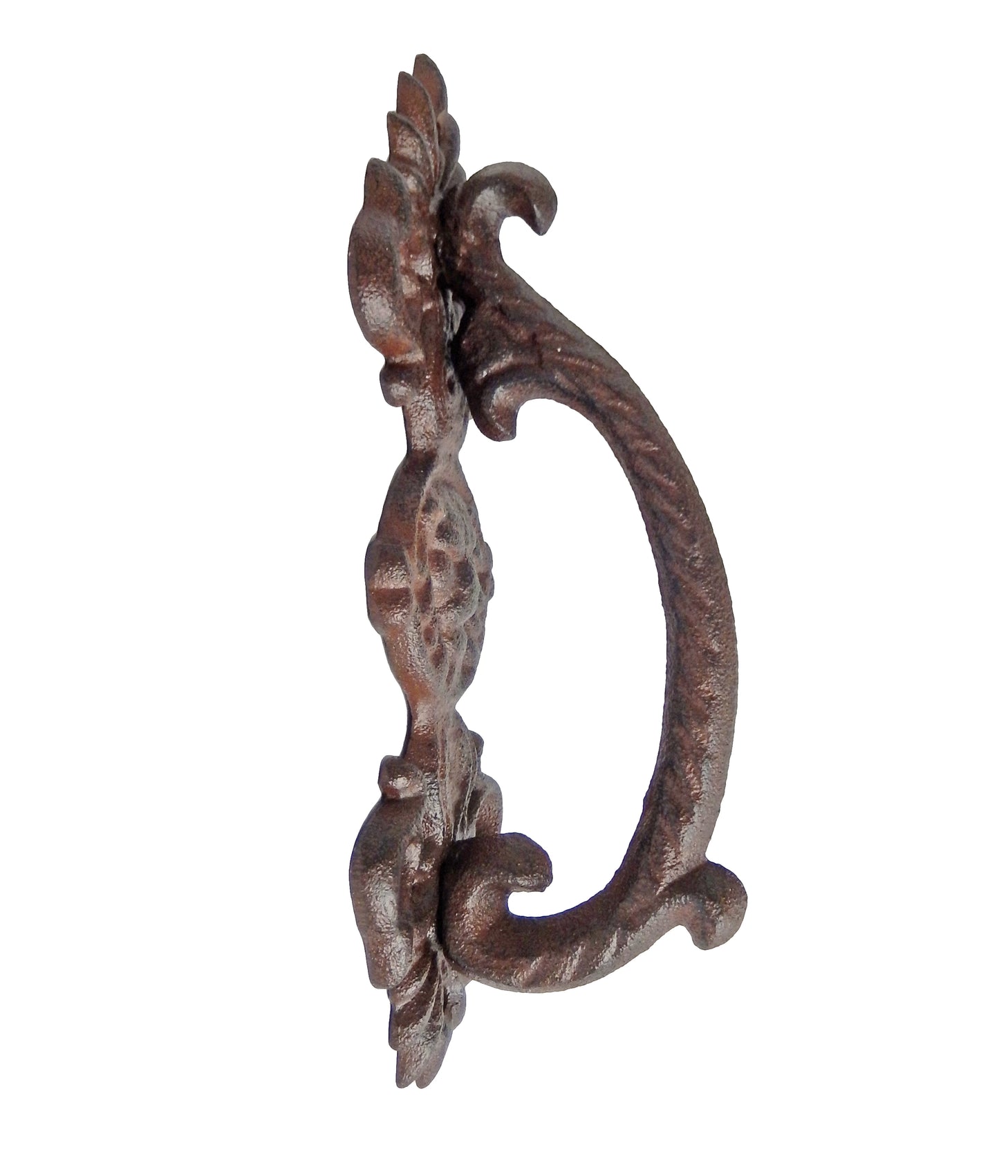 Large Lion Face Door Handle Pull Cast Iron Antique Brown Ornate Style 9 inch