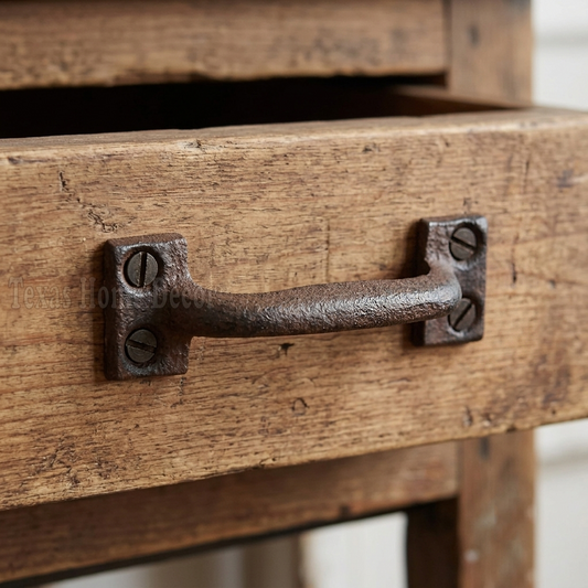 Small Handle Rustic Cabinet Cast Iron Drawer Pull Door Antique Style 3 5/8 inch