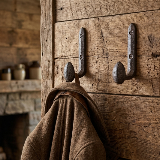 Rustic Cast Iron Bent Railroad Spike Wall Hook Industrial Coat Towel Hanger