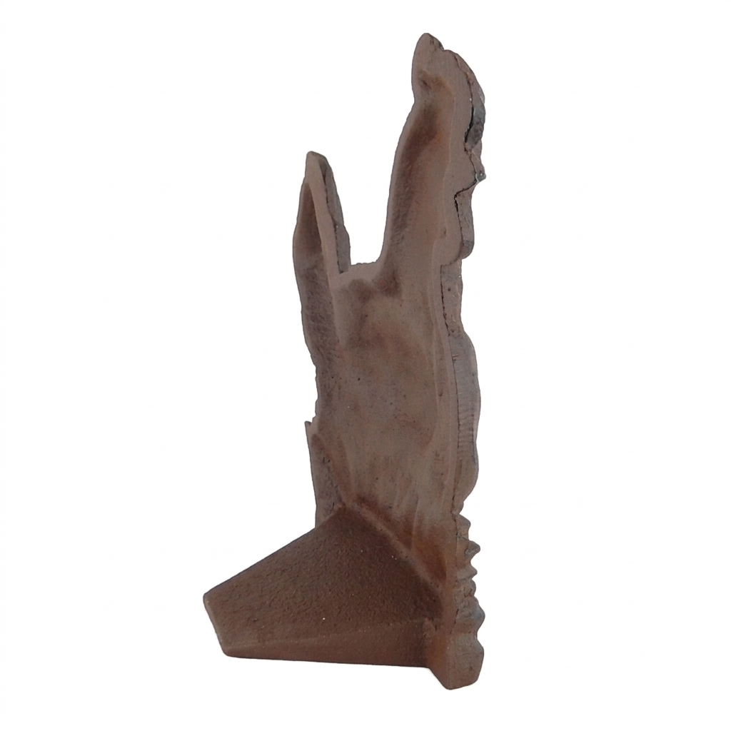 Hen Cast Iron Doorstop Wedge Chicken Nesting Figurine Rustic Brown Antique Style