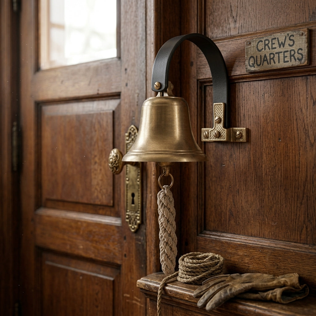 Brass Shopkeeper's Bell Antique Style Door Entry Retail Shop Chime Wall Mounted