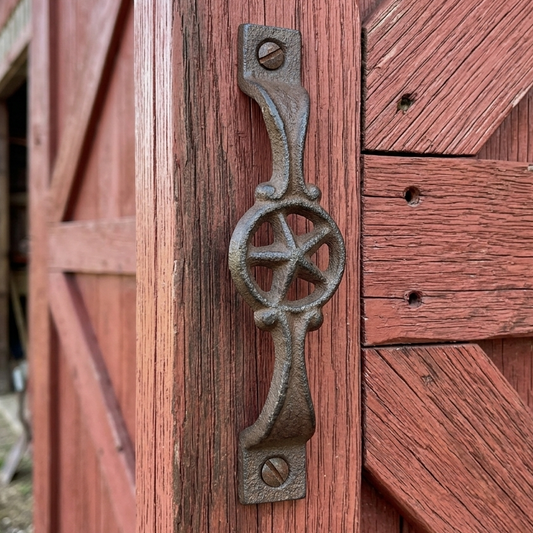 2 Star Handles Cast Iron Antique Style Rustic Barn Gate Drawer Pull Shed Door