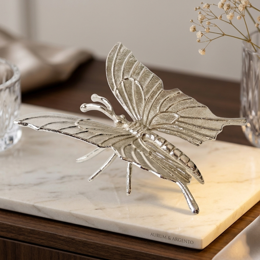 Cast Aluminum Metal Butterfly Figurine Shelf Sitter Garden Yard Decor 7.25 inch