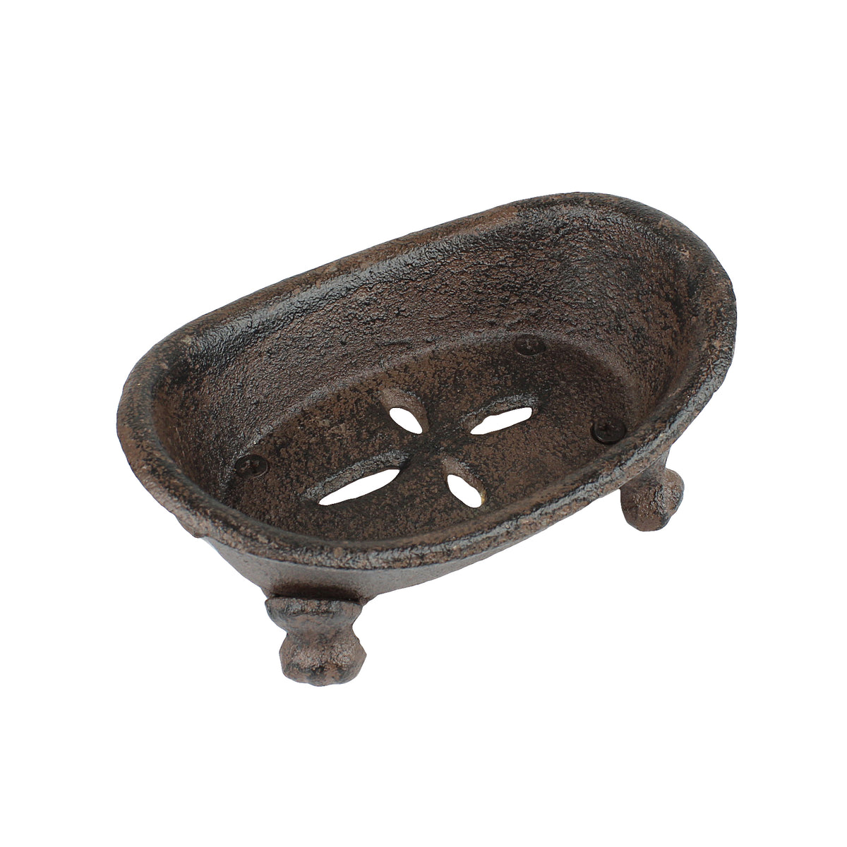 Cast Iron Bathtub Soap Dish Holder Western Decor Rustic Brown Antique Style