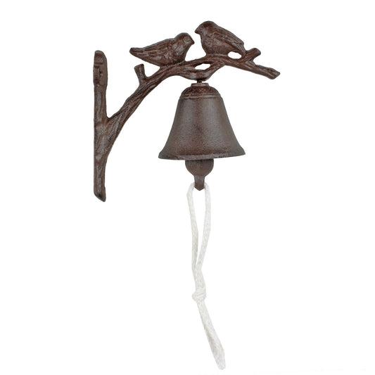 Cast Iron Birds On Tree Dinner Bell Wall Mounted Antique Style Rustic Finish