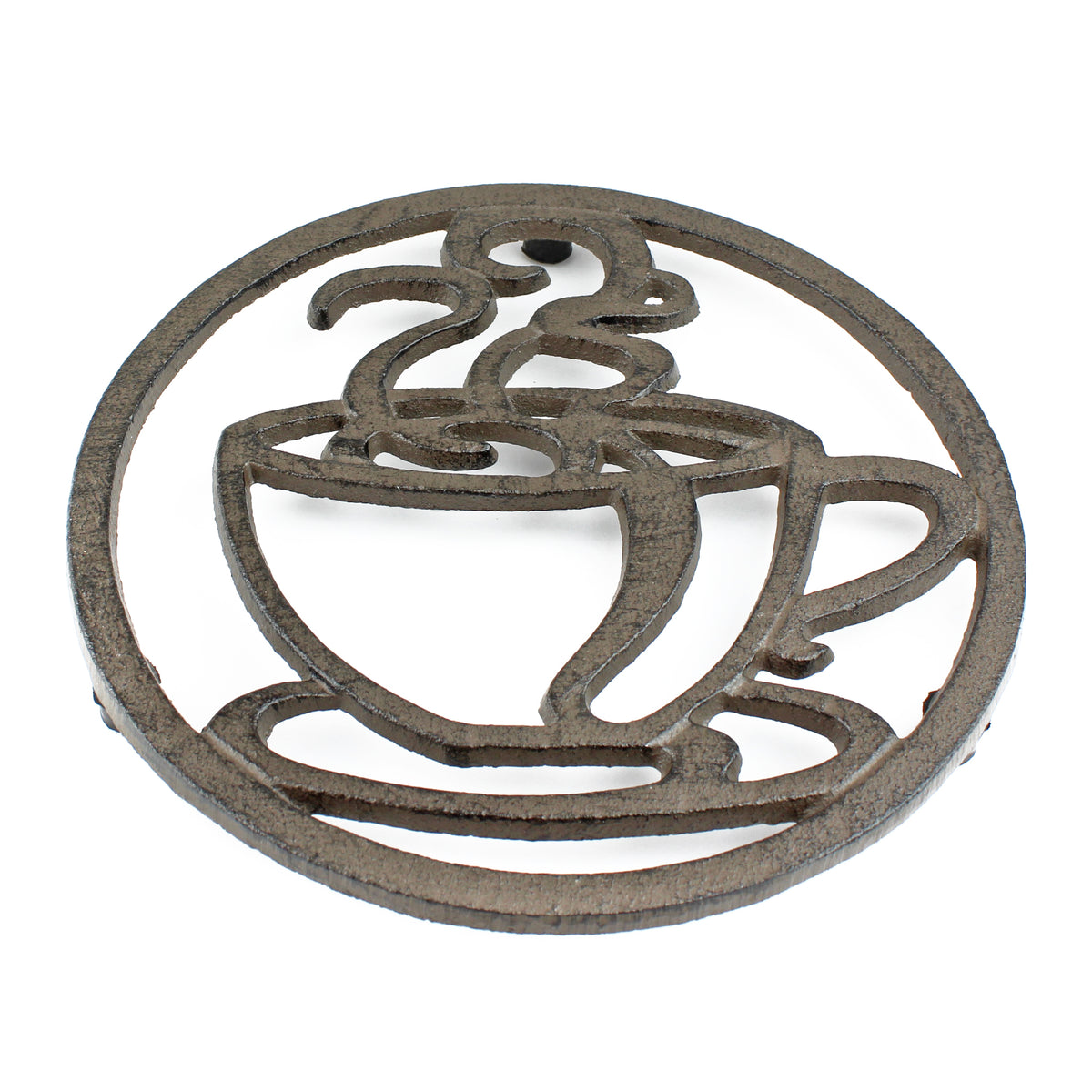Coffee Cup Trivet Cast Iron Rustic Antique Style Hot Pot Plate Holder Round