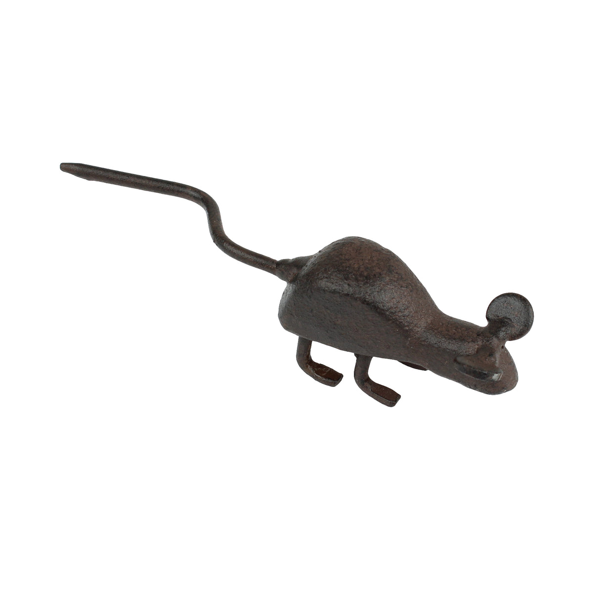 Little Tiny Mouse Figurine Cast Iron Miniature Paperweight Rustic Brown Finish