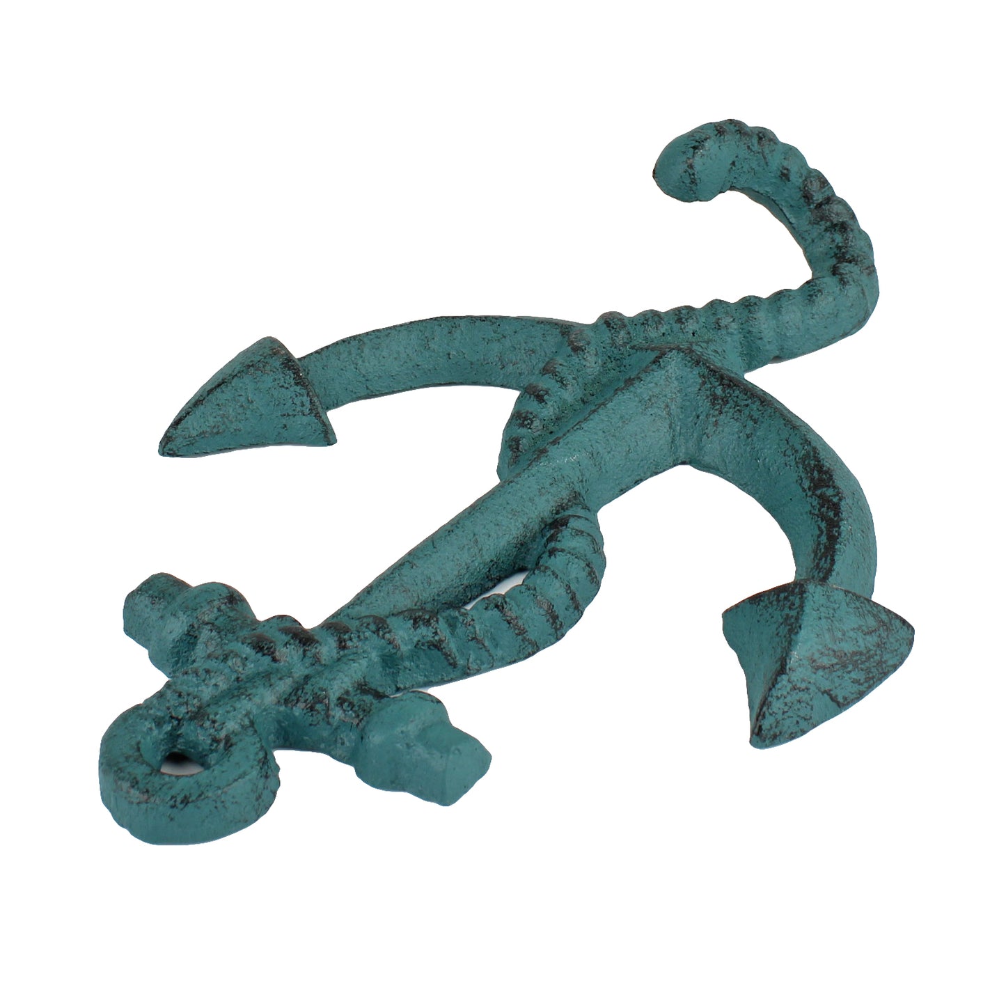 Cast Iron Boat Anchor Rope Wall Hook Coat Towel Hanger Nautical Decor Dark Teal