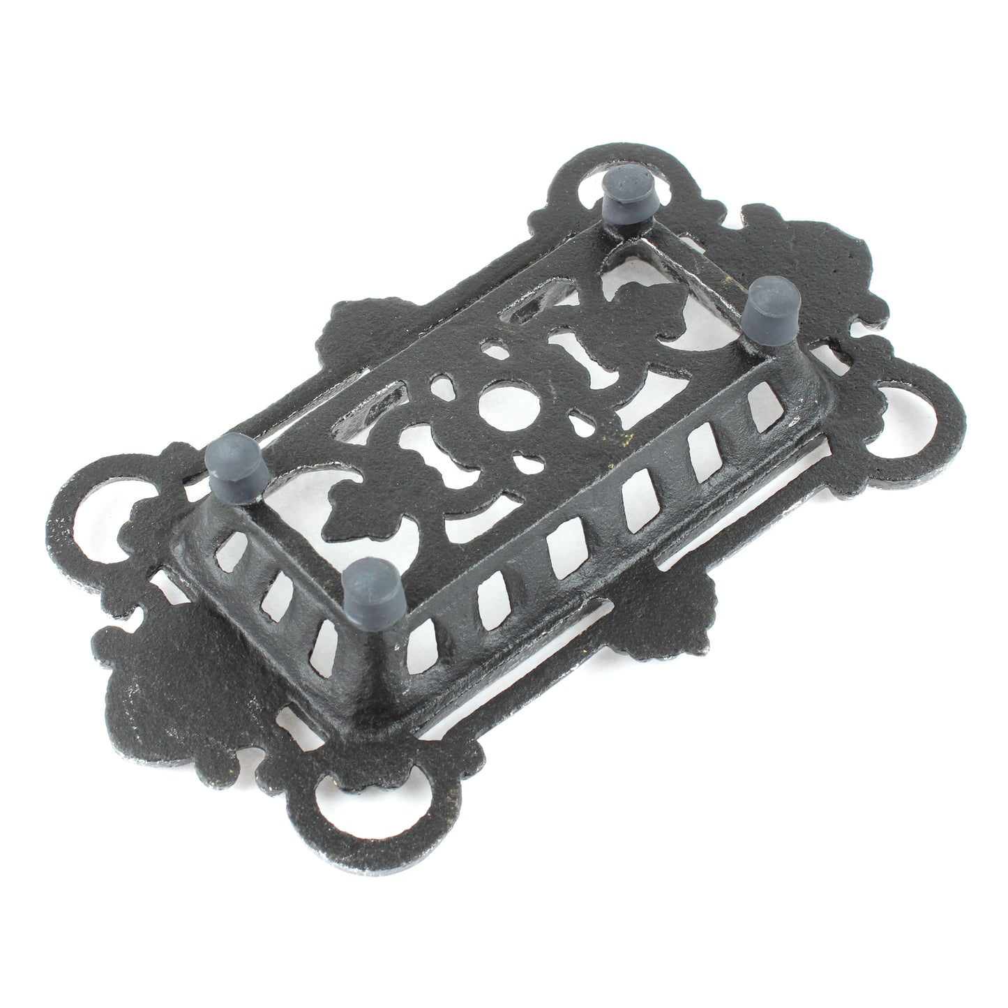 Cast Iron Victorian Soap Dish Ornate Antique Style Bathroom Decor Rustic Silver