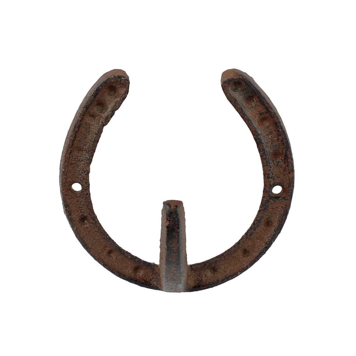 Cast Iron Lucky Horseshoe Wall Hook Key Towel Coat Hanger Rustic Brown 3 5/8 in