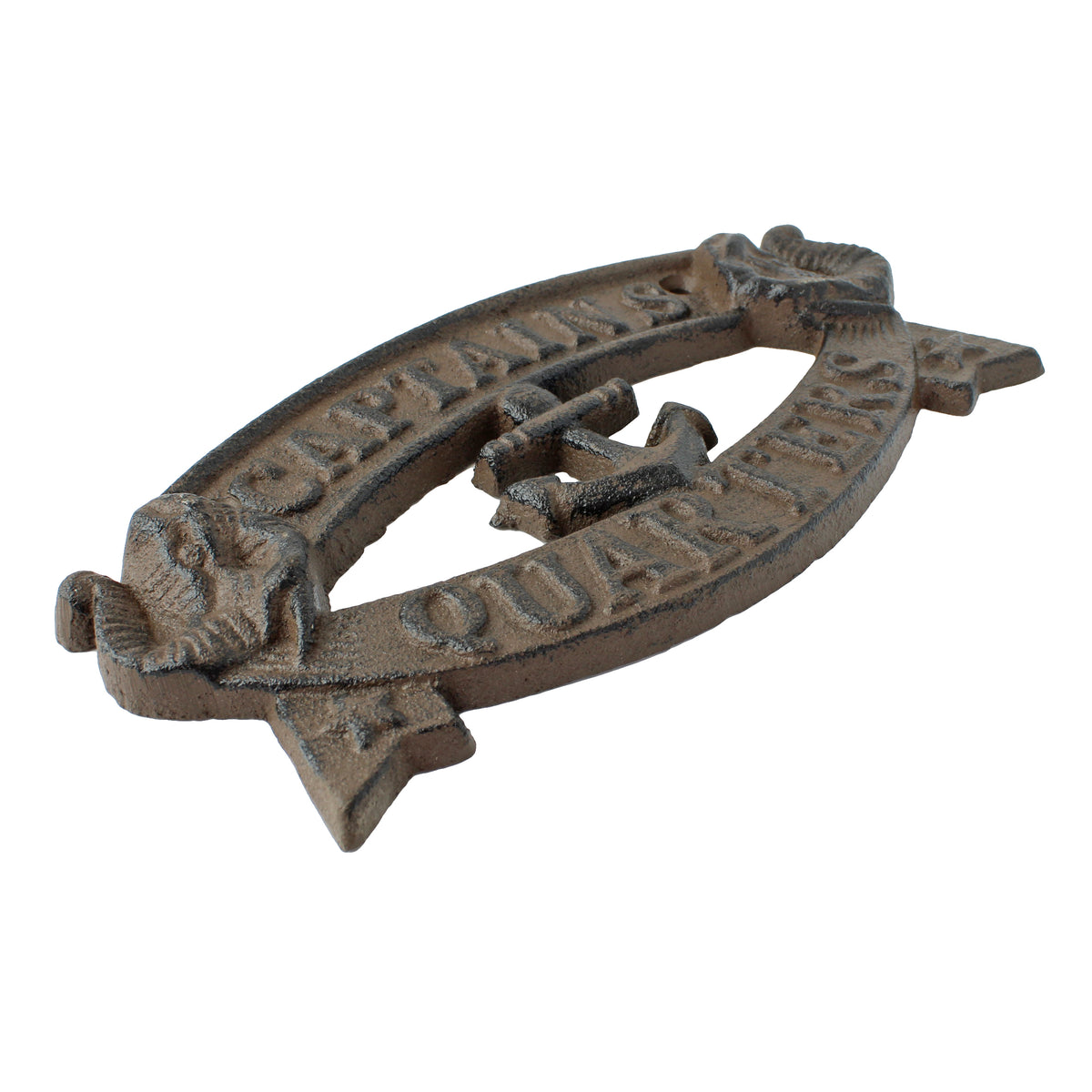 Cast Iron Captains Quarters Wall Decor Door Sign Antique Style Anchor Nautical
