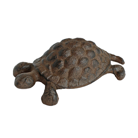 Cast Iron Turtle Figurine Antique Style Garden Pond Decor Rustic Brown 5 inch