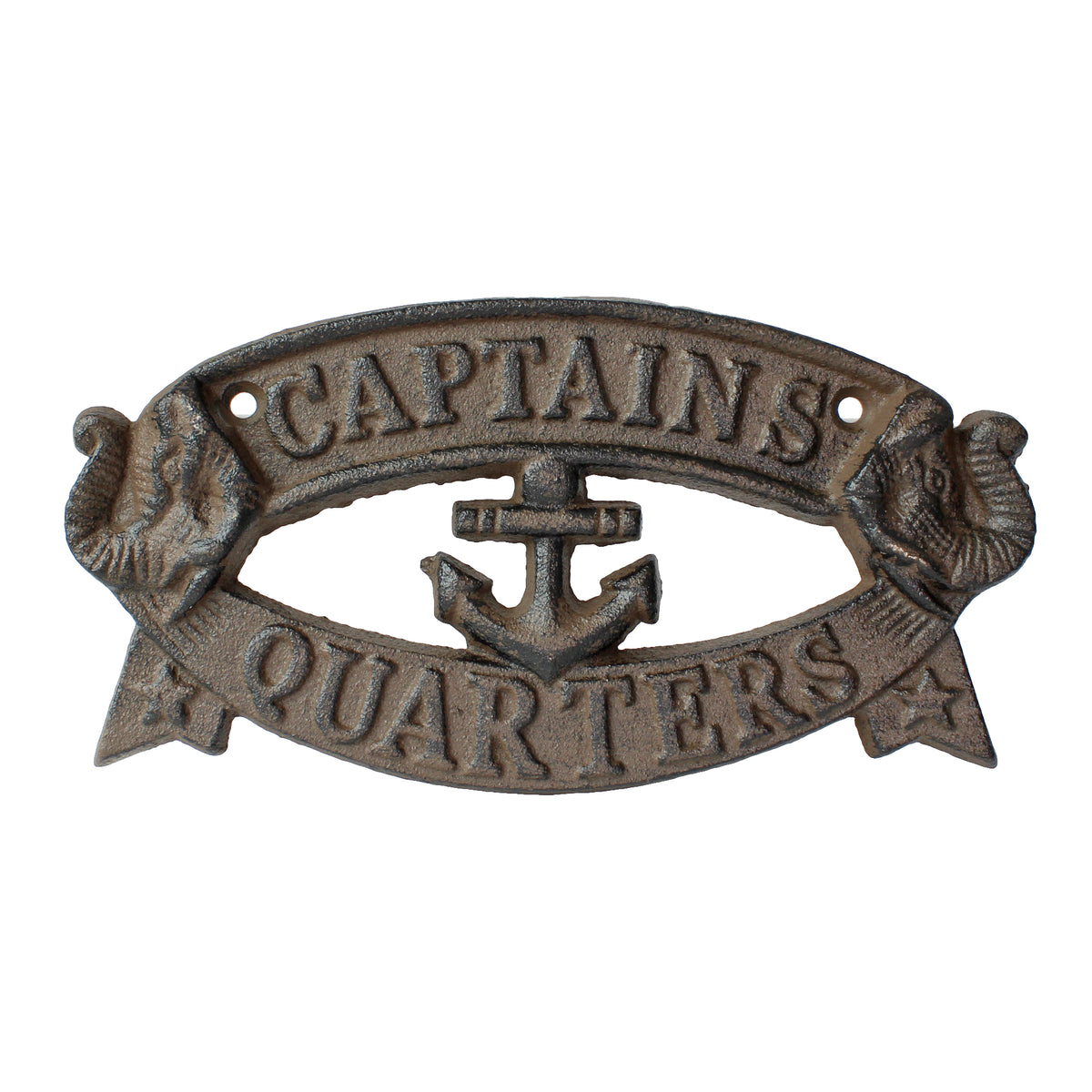 Cast Iron Captains Quarters Wall Decor Door Sign Antique Style Anchor Nautical