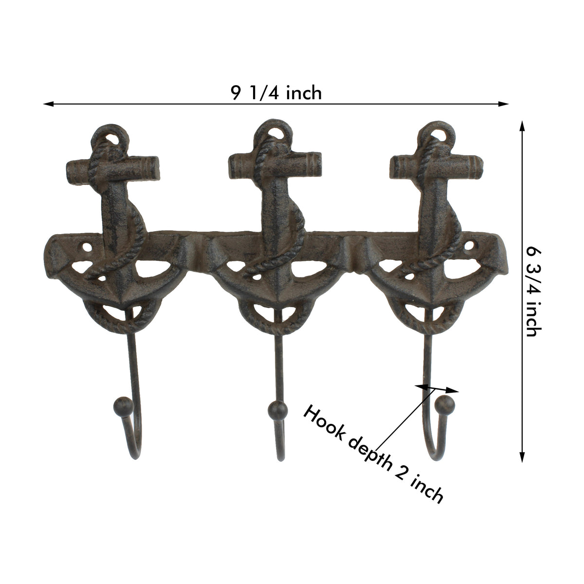 Anchor Key Rack Cast Iron Rustic Wall Nautical Hook Towel Holder Coat Hanger