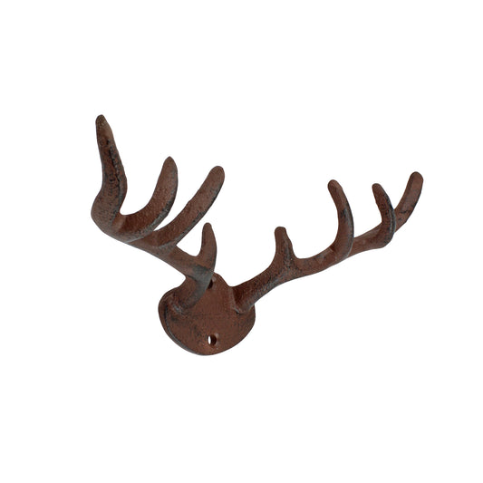 Deer Antler Key Rack Hanger Coat Hooks Hat Towel Cast Iron Wall Mount Cabin