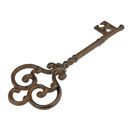 Vintage Style Large Skeleton Church Key Rustic Antique Brown Iron 9 1/2"