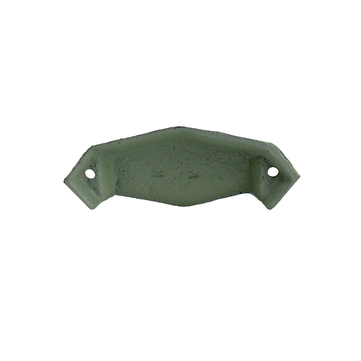 Floral Art Deco Cabinet Drawer Cup Pull Cast Iron Antique Green & Gold 4 in