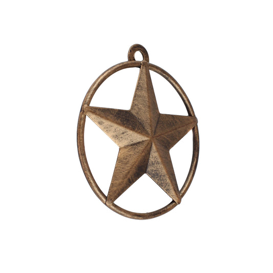 Tiny Small Metal Wall Star Brushed Copper With Smooth Ring Light Weight 3 inch