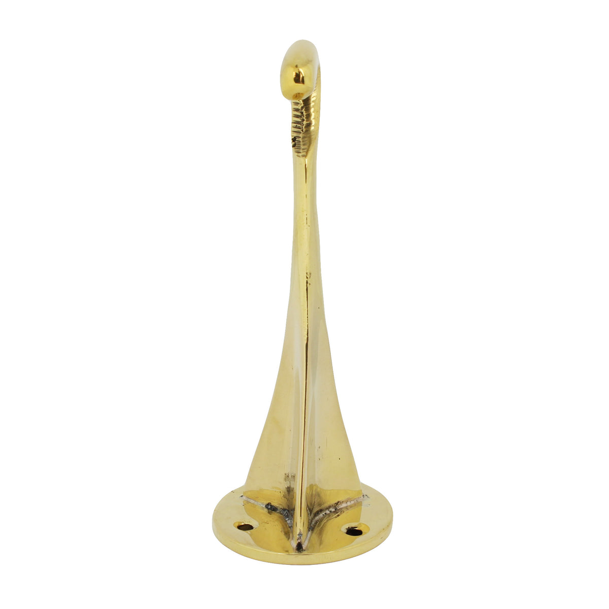 Solid Brass Lamp or Basket Holder Hook Wall Mounted Polished Gold Finish 5 inch