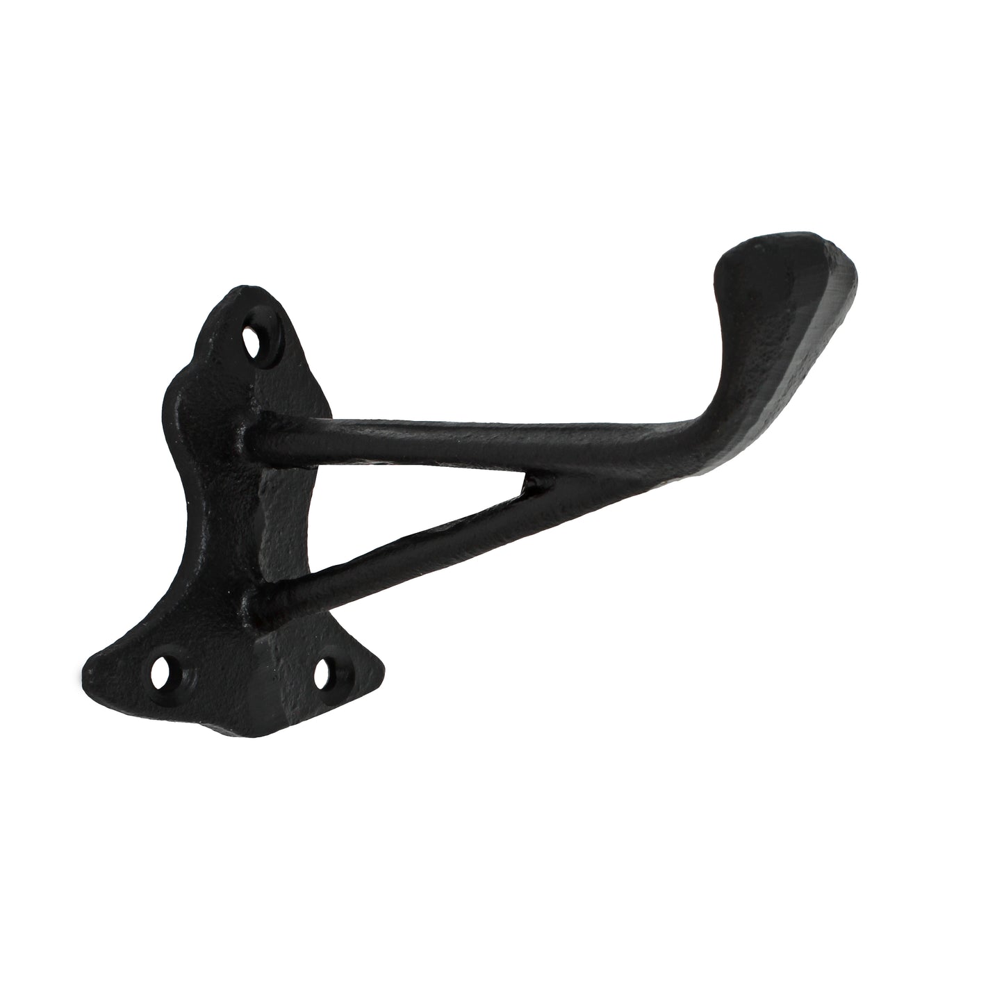 Cast Iron Fancy Black Wall Hook Towel Coat Hat Purse Behind Door Hanger 4.25 in