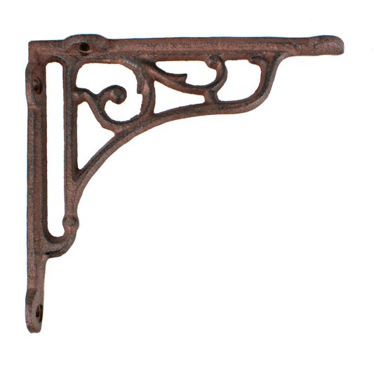 2 Vines Shelf Brackets Cast Iron Corner Brace Antique Style Brown 6 3/8 x 5 3/4"