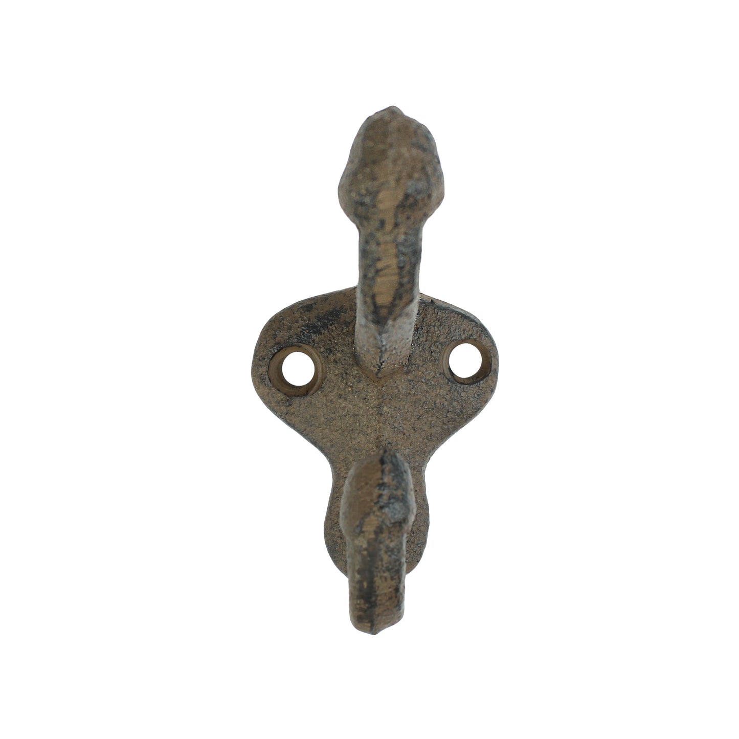 Cast Iron Acorn Double Wall Hook Key Towel Coat Purse Door Hanger Brown 2 3/4"