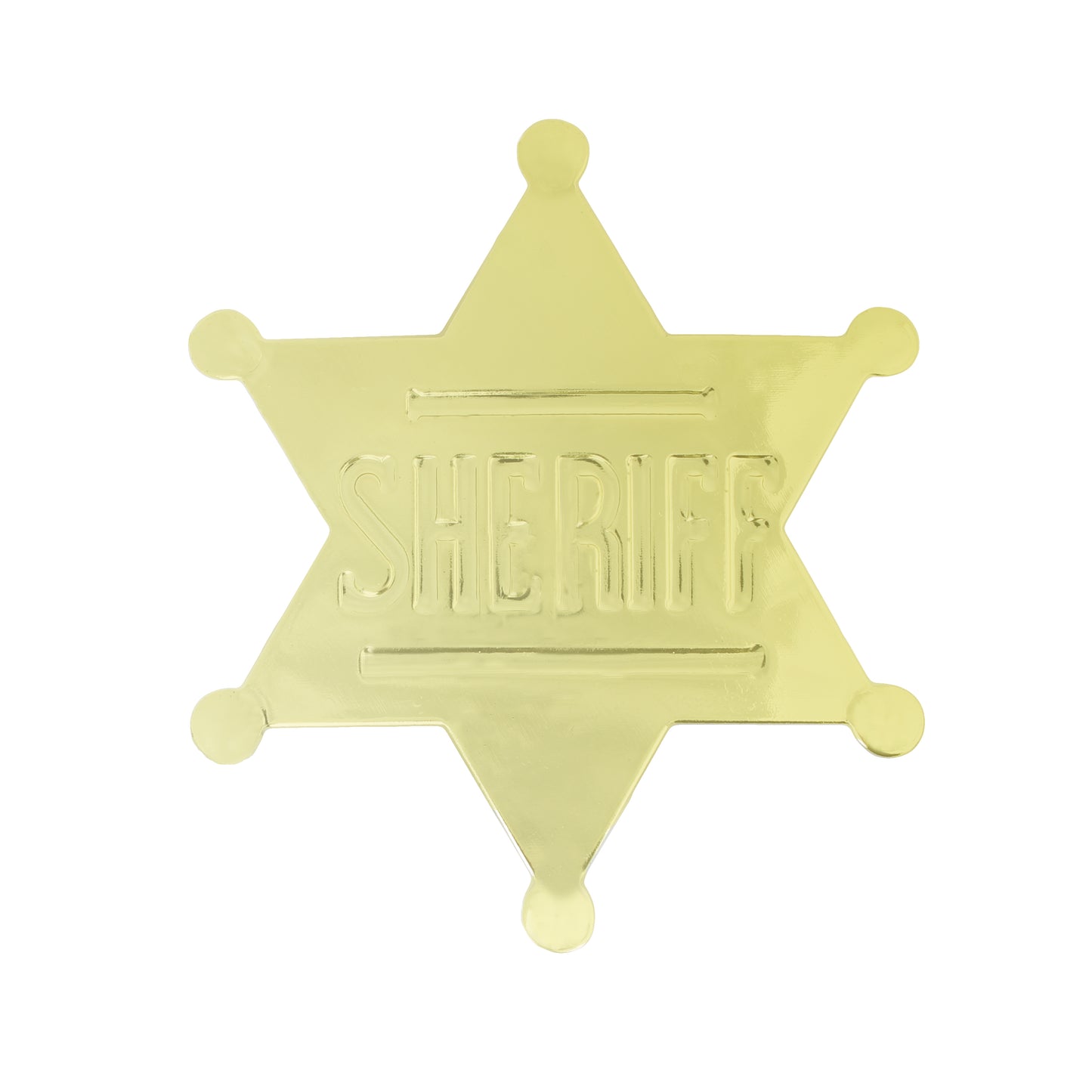 Polished Golden Sheriff 6 Point Star Badge Wild West Shiny Finish Made in USA