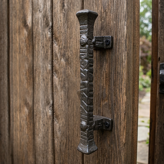 Large Cast Iron Barn Door Handle Pull Rustic Heavy Duty Gate Hardware 9 3/8 in